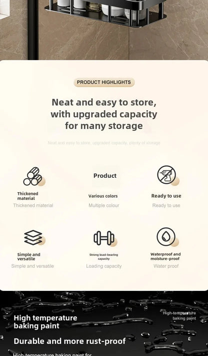 Organisateur de Toilette Mural pour Salle de Bain - Support Pratique