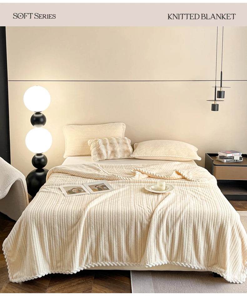 Couverture King Size à Carreaux - Chaude et Confortable pour Canapé