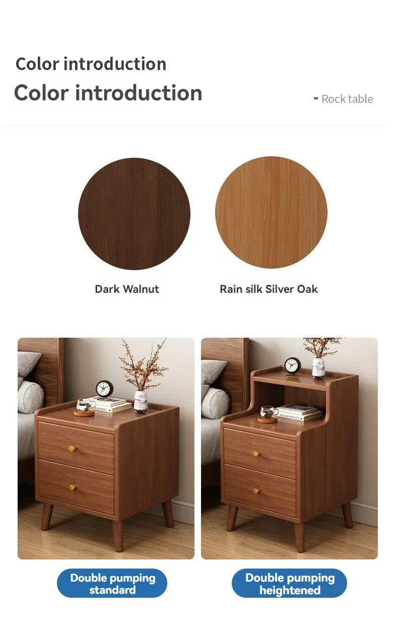 Armoire de chevet en bois massif pour petite chambre à coucher