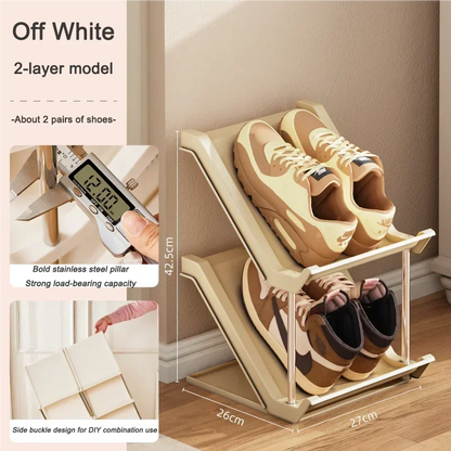 Étagère à chaussures empilable étroite pour un rangement optimal