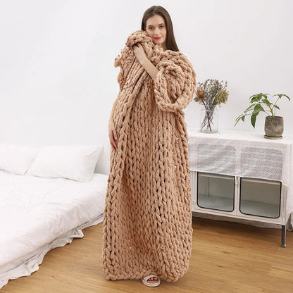 Plaid en laine épaisse, couverture chaude pour canapé et lit