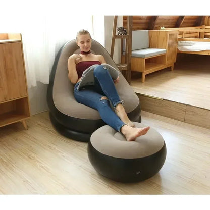 Canapé paresseux gonflable pliable pour extérieur - Confort camping et salon