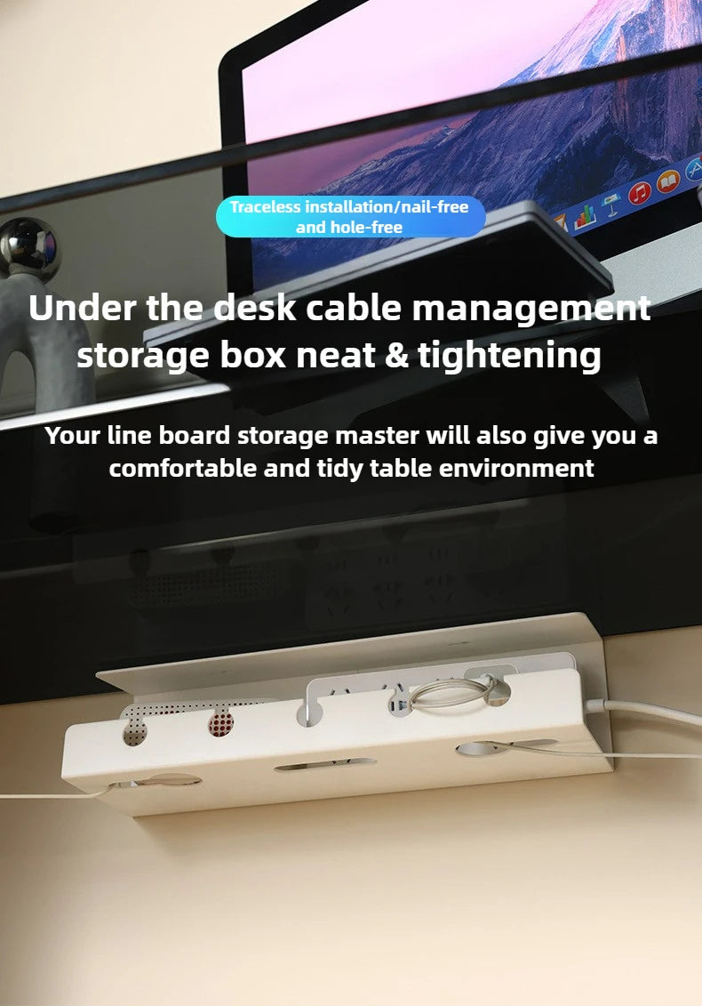 Organisateur de câbles pour bureau et maison - Boîte de rangement élégante