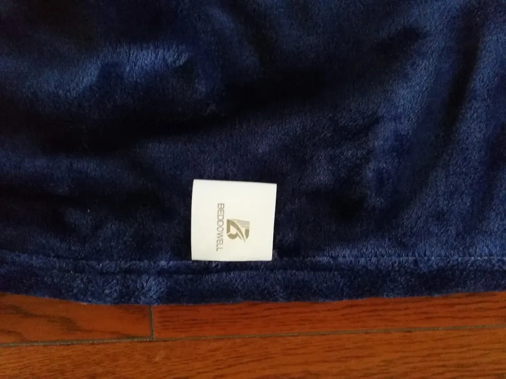 Couverture en flanelle bleu uni, douce et chaude, 230Gsm