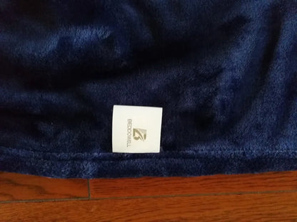 Couverture en flanelle bleu uni, douce et chaude, 230Gsm