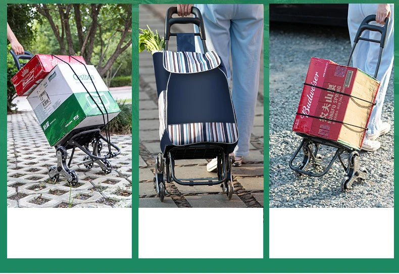 Chariot d'épicerie léger et pliable pour escalier - Idéal voyage