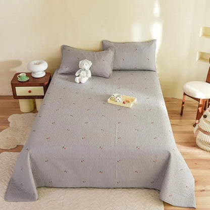 Ensemble Couvre-lit Matelassé Chic en Coton - 3 Pièces avec Taies