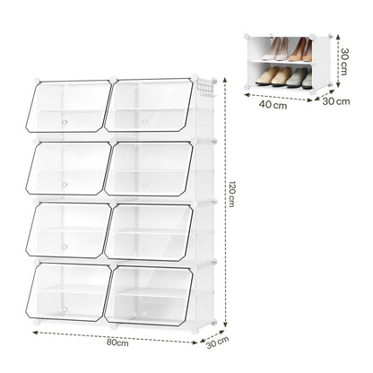 Armoire à chaussures pliable en PP transparent - Organisateur modulaire