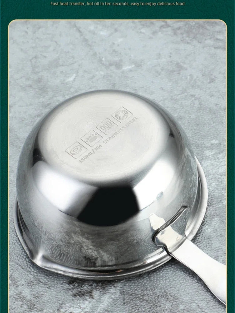 Marmite en inox avec manche en bois - Casserole épaisse 1PC