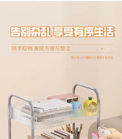 Chariot de Rangement Transparent 2/3/4 Niveaux - Étagère à Snacks Luxe