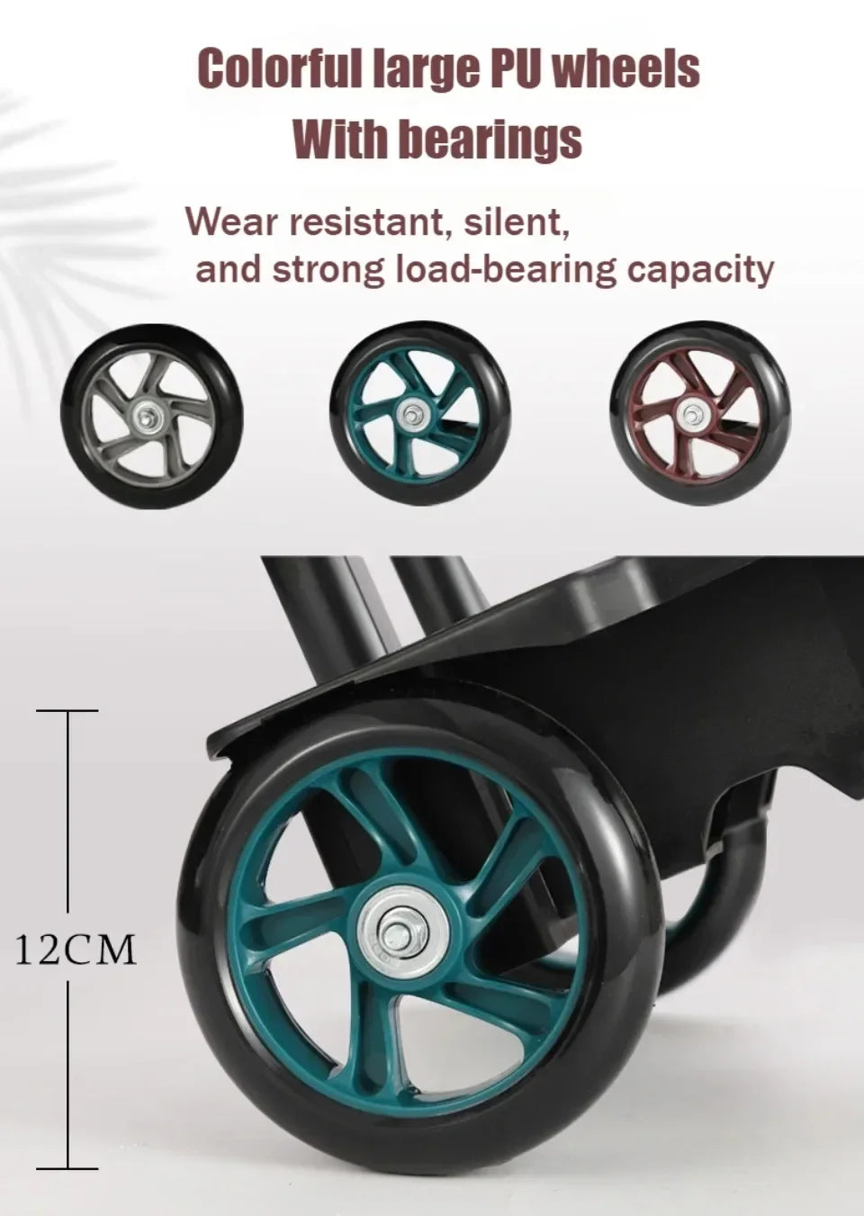 Chariot de courses pliant léger, étanche et grande capacité