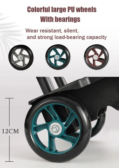 Chariot de courses pliant léger, étanche et grande capacité