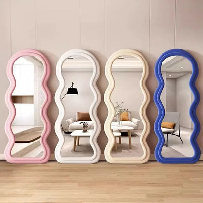 Miroir ondulé pleine longueur, design nordique luxe, livraison gratuite