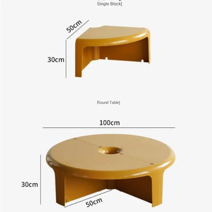 Table Basse Circulaire Nordique Créative – Design Modulable 2025