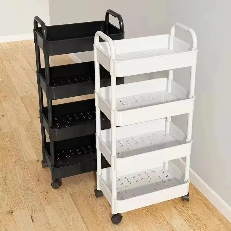 Chariot de rangement multicouche avec roues pour cuisine et salle de bain