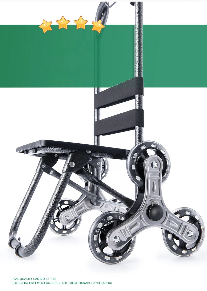 Chariot d'épicerie léger et pliable pour escalier - Idéal voyage