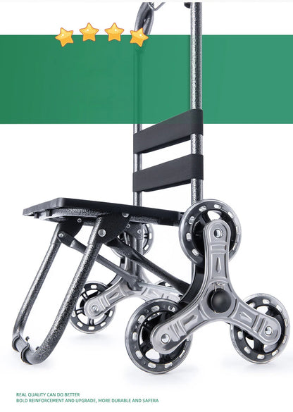 Chariot d'épicerie léger et pliable pour escalier - Idéal voyage