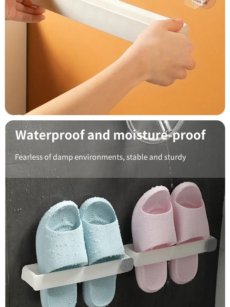 Étagère Murale Salle de Bains - Pantoufle Rack Économie d'Espace