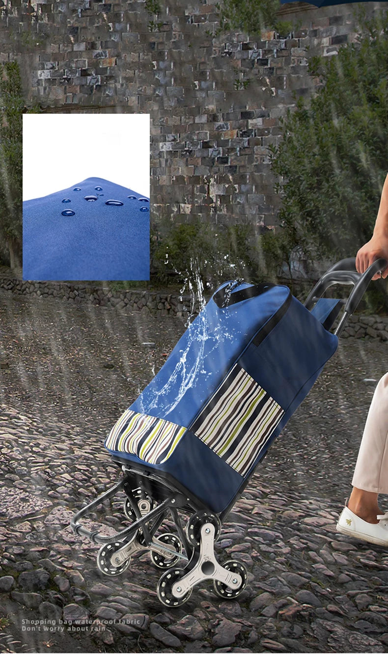 Chariot d'épicerie léger et pliable pour escalier - Idéal voyage