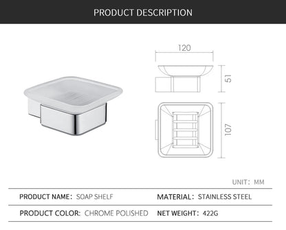 Accessoires de Salle de Bain en Acier Inoxydable - Set Étagère & Crochets