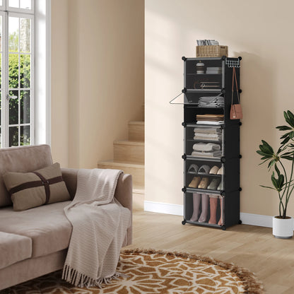 Armoire à chaussures pliable en PP transparent - Organisateur modulaire