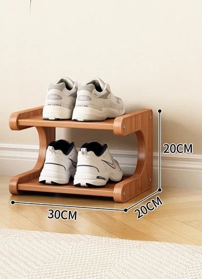 Étagère à chaussures en bois multi-niveaux pour rangement pratique