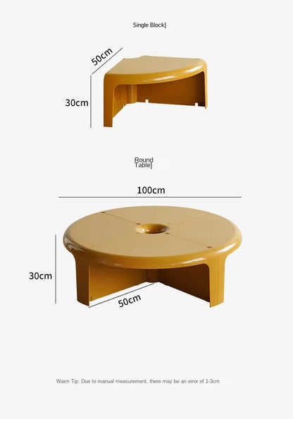 Table Basse Circulaire Nordique Créative – Design Modulable 2025