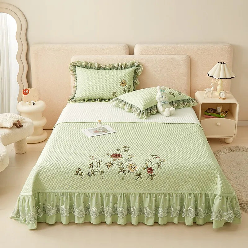 Ensemble de couvre-lit d'été brodé chic - léger et doux, 1 à 3 pièces