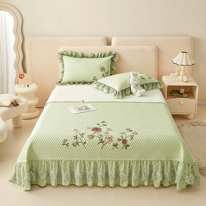 Ensemble de couvre-lit d'été brodé chic - léger et doux, 1 à 3 pièces