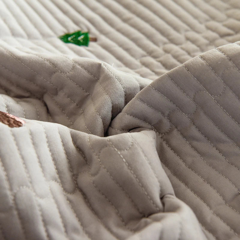 Ensemble Couvre-lit Matelassé Chic en Coton - 3 Pièces avec Taies