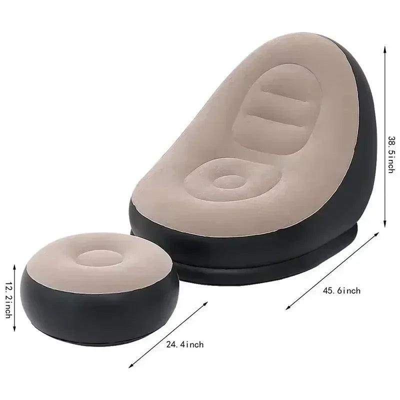 Canapé paresseux gonflable pliable pour extérieur - Confort camping et salon