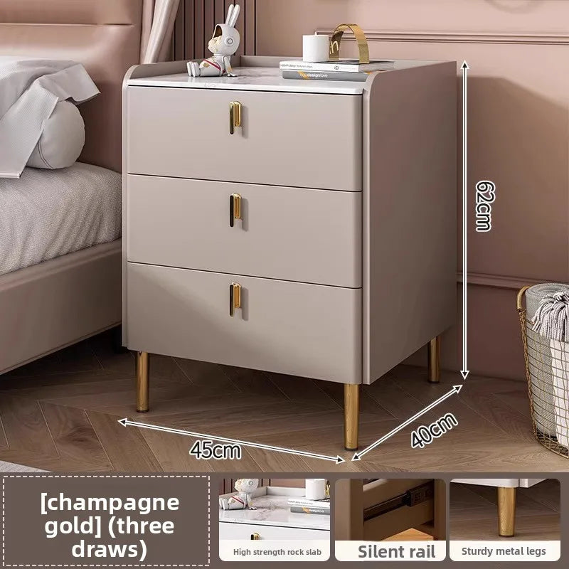 Table de chevet multifonctionnelle avec 3 tiroirs pour chambre