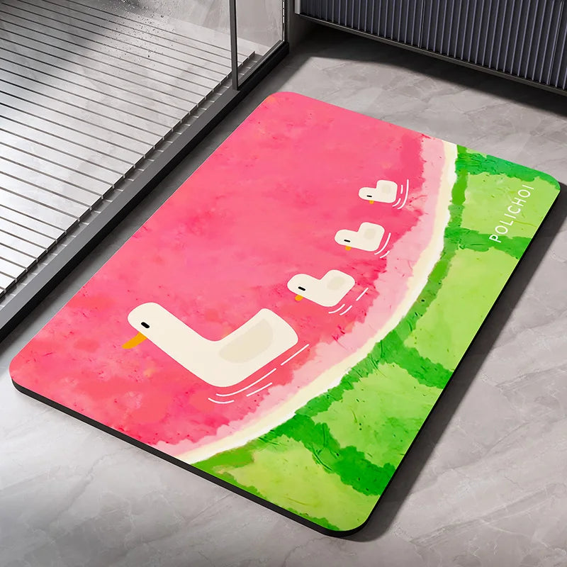 Tapis de Bain en Diatomite Antidérapant - Séchage Rapide & Lavable