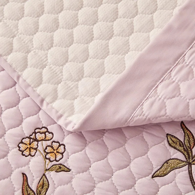 Ensemble de couvre-lit d'été brodé chic - léger et doux, 1 à 3 pièces