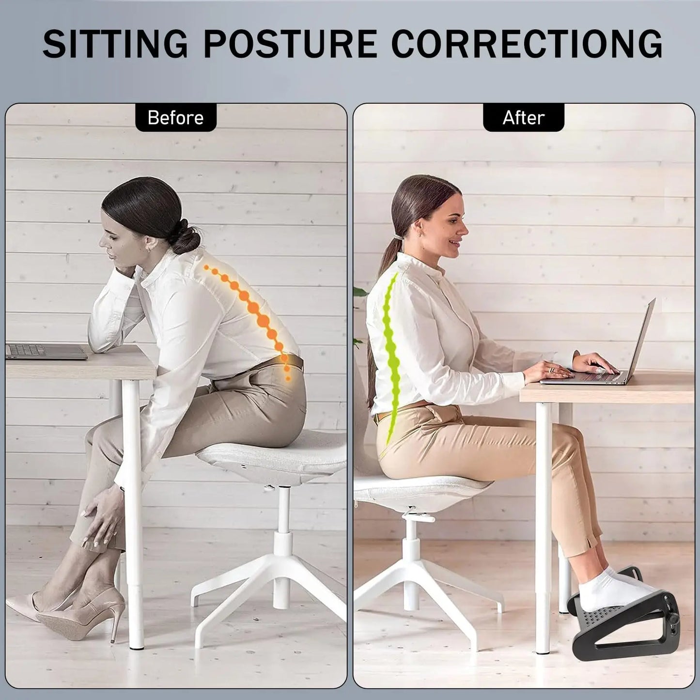 Repose-pieds ergonomique avec rouleaux de massage pour bureau
