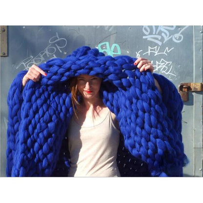 Plaid en laine épaisse, couverture chaude pour canapé et lit