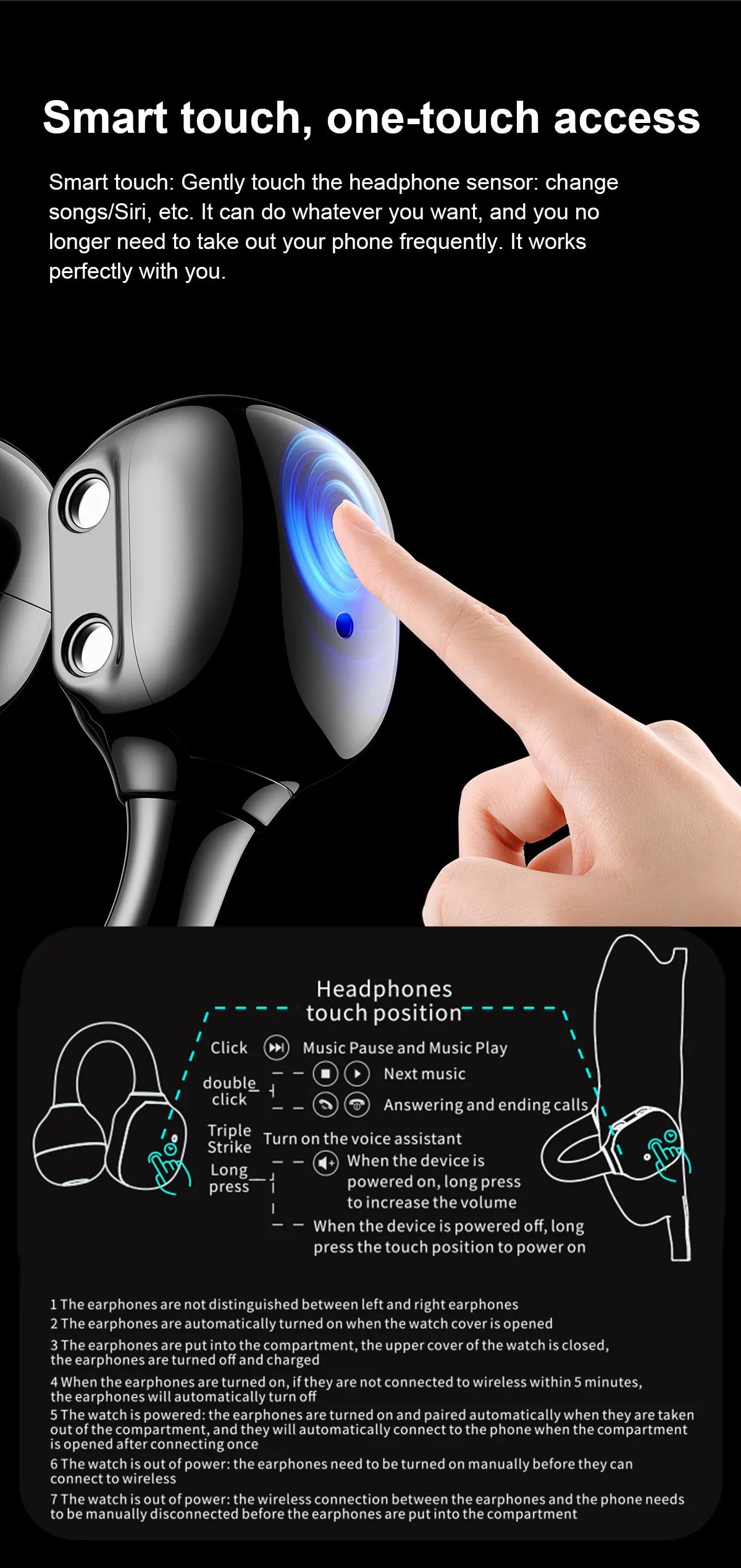 Montre Intelligente D9 2 en 1 avec Écouteurs TWS et Suivi Santé