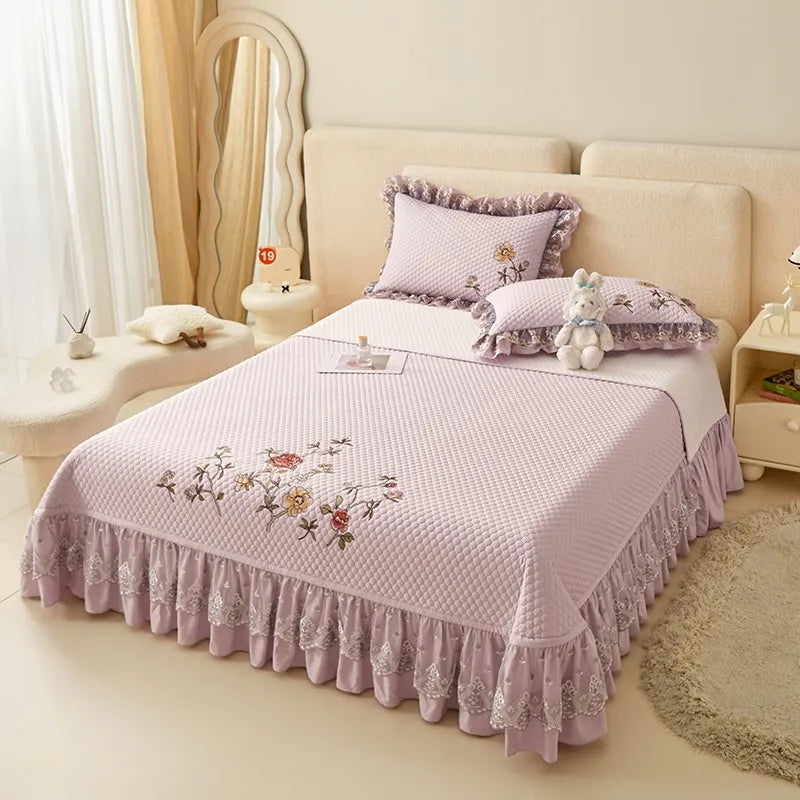 Ensemble de couvre-lit d'été brodé chic - léger et doux, 1 à 3 pièces