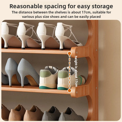 Étagère à chaussures en bois multi-niveaux pour rangement pratique