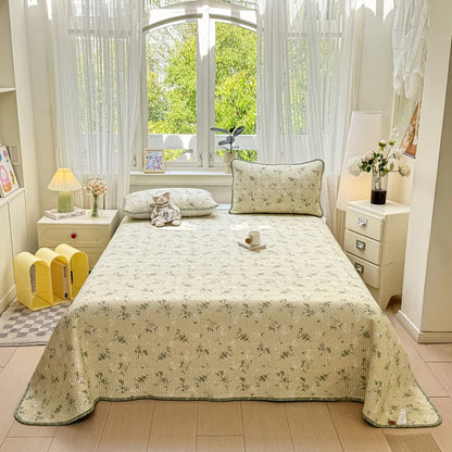 Couvre-lit patchwork en coton 3 pièces, style campagne floral