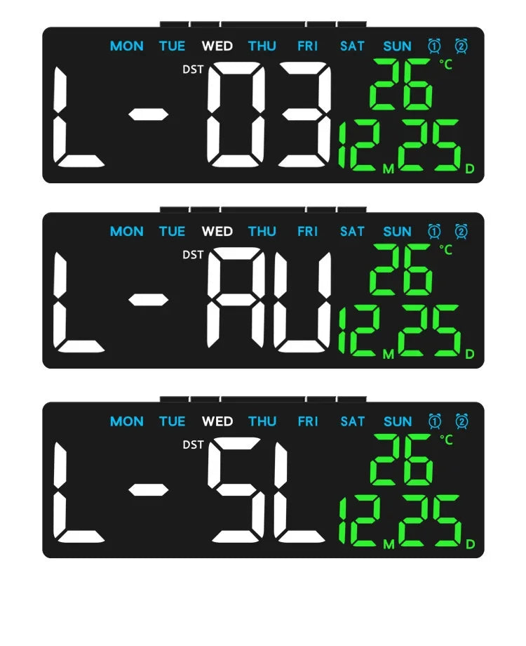 Réveil numérique LED avec température, date et mode nuit
