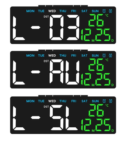 Réveil numérique LED avec température, date et mode nuit
