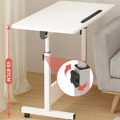 Table pliante mobile avec rouleaux - Table de chevet polyvalente