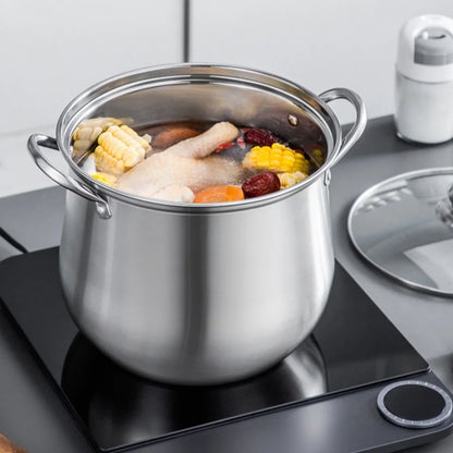Grand pot en inox pour soupes et ragoûts - Durable et facile à nettoyer