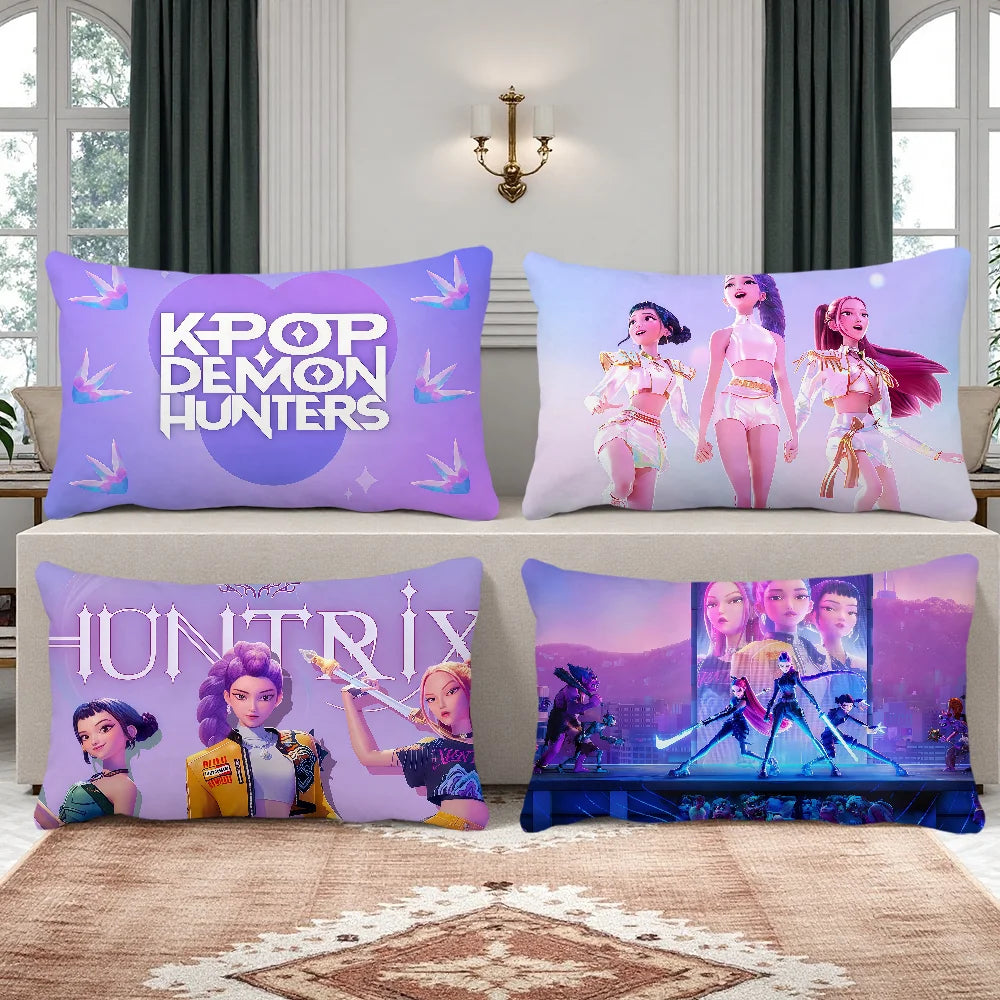 Housse de coussin KPop Demon - Taie d'oreiller décorative pour canapé