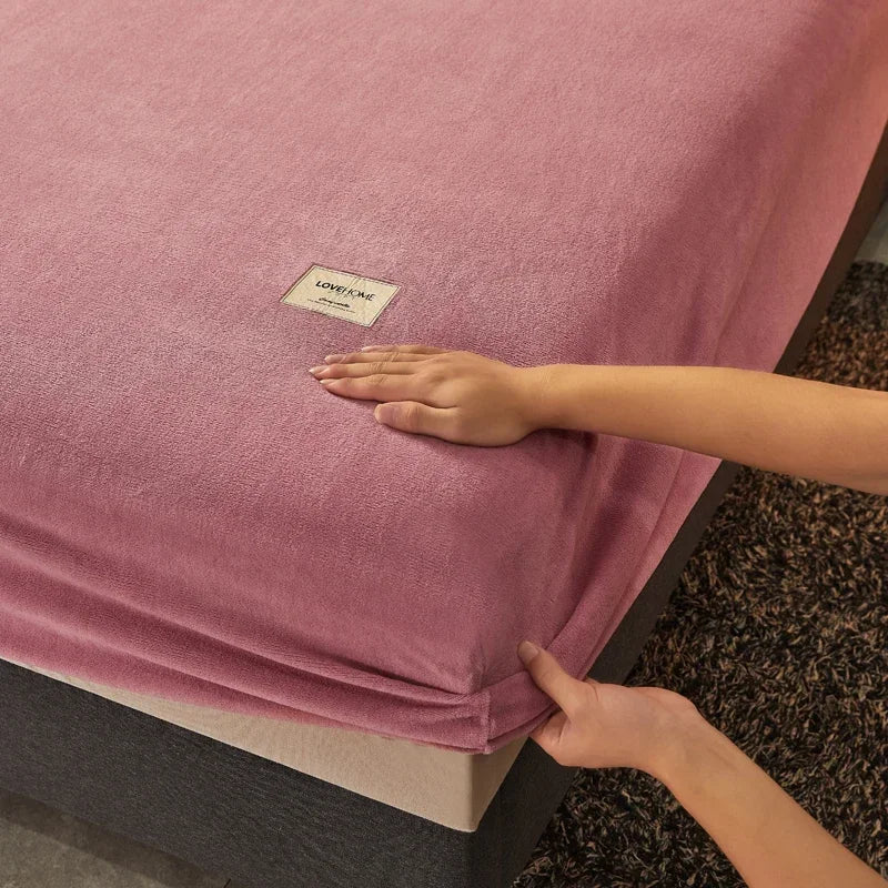 Drap-housse en peluche douce OKHOME - Literie chaude et luxueuse