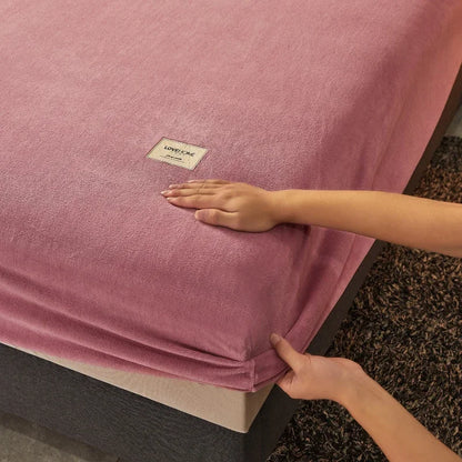 Drap-housse en peluche douce OKHOME - Literie chaude et luxueuse