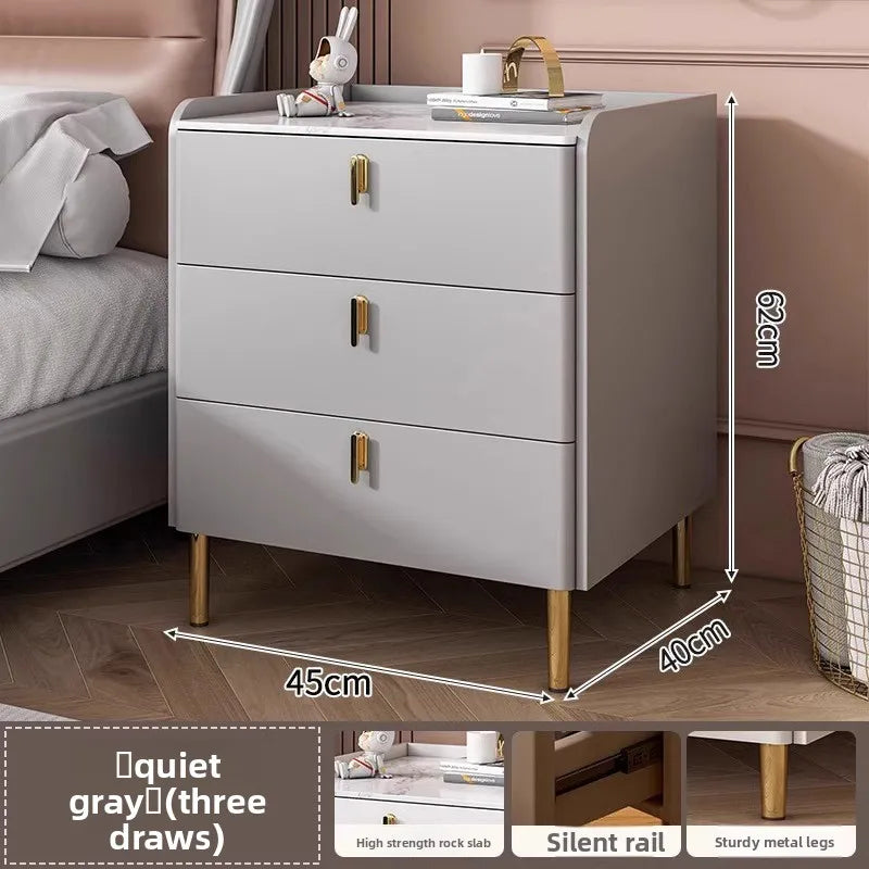 Table de chevet multifonctionnelle avec 3 tiroirs pour chambre
