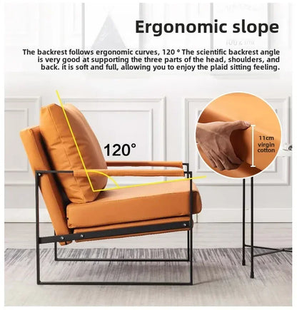 Canapé paresseux nordique en fer forgé pour salon et balcon