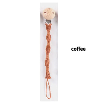 Porte-tétine en macramé et chanvre pour bébé - Tétine en coton artisanale